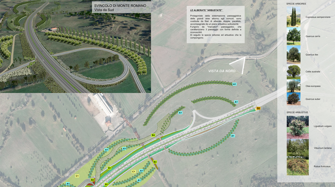 Studio paesaggistico e progettazione preliminare delle opere di mitigazione ambientale relative alla nuova tratta Monteromano est – Civitavecchia